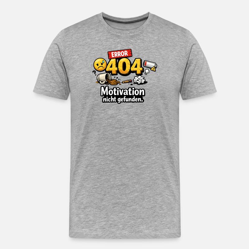 404 Error Motivation not found - Men's Premium Organic T-Shirt - heather grey