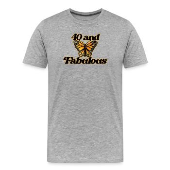 Vierzig und Fabelhafter Schmetterling - Männer Premium Bio T-Shirt - Grau meliert - Vorne - Damien (186cm)