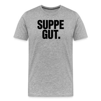 Soupe : Bonne expression pour les amoureux de la soupe - T-shirt bio Premium Homme - gris chiné - Devant - Damien (186cm)