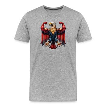 Eagle - Men's Premium Organic T-Shirt - heather grey - Front - Damien (186cm)