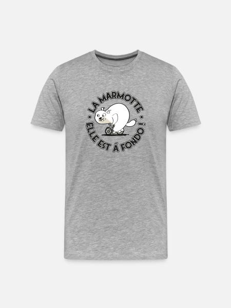 Murmeltier auf dem Fahrrad - Männer Premium Bio T-Shirt - Grau meliert