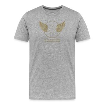 Labrador Angel in Dog Heaven Mourning Farewell - Men's Premium Organic T-Shirt - heather grey - Front - Damien (186cm)