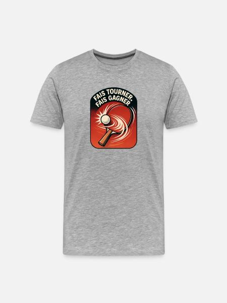 Spin Make Win - Ping Pong - Men's Premium Organic T-Shirt - heather grey