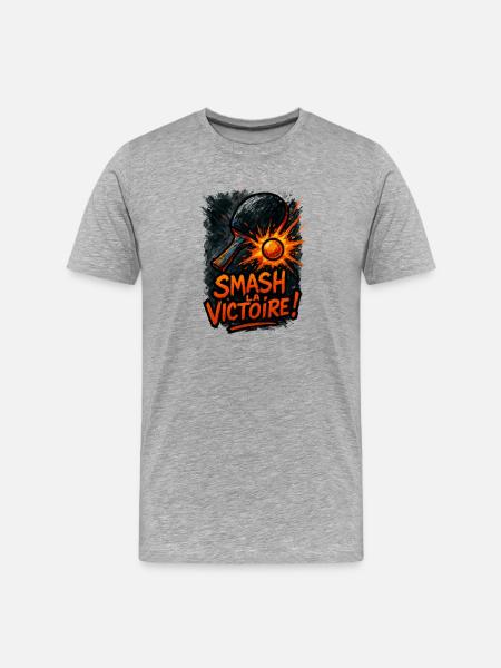 Smash the victory! Ping Pong - Men's Premium Organic T-Shirt - heather grey