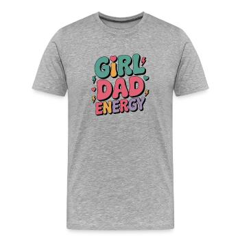 Girl Dad Energie Design - Männer Premium Bio T-Shirt - Grau meliert - Vorne - Damien (186cm)