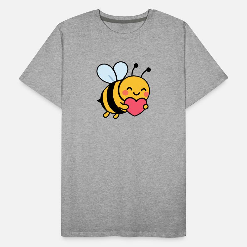 Joyeuse abeille avec le cœur T-shirt bio Premium Homme