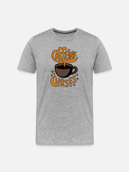 Caffeine Curves Coffee Logo - Men's Premium Organic T-Shirt - heather grey