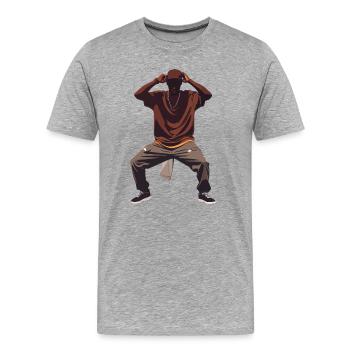 Hip Hop Tanz Pose Streetwear Look tanzen Motiv - Männer Premium Bio T-Shirt - Grau meliert - Vorne - Damien (186cm)