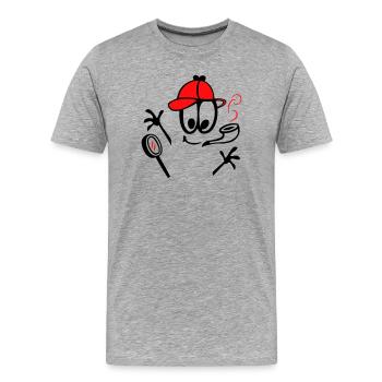 Detective with Whistle - Men's Premium Organic T-Shirt - heather grey - Front - Damien (186cm)
