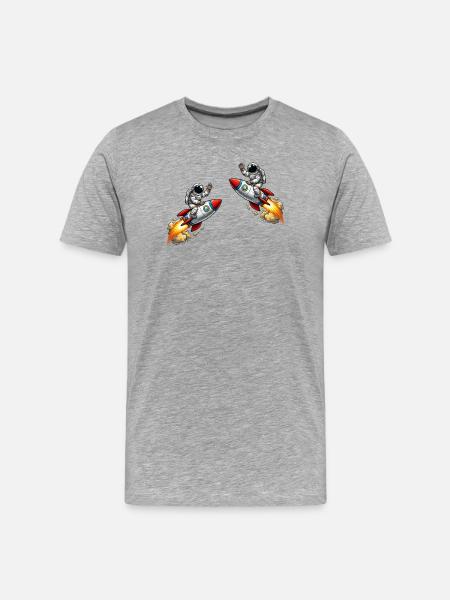 Astronaut Rocket Adventure - Men's Premium Organic T-Shirt - heather grey