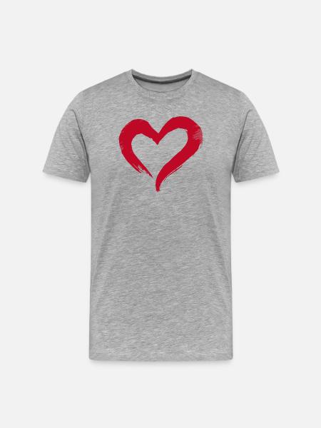 Cœur - T-shirt bio Premium Homme - gris chiné