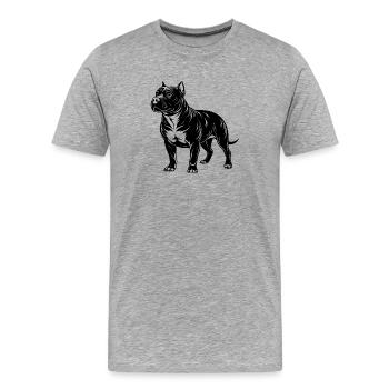 Amerikanischer Pitbull - Männer Premium Bio T-Shirt - Grau meliert - Vorne - Damien (186cm)