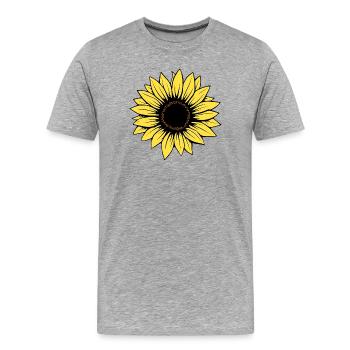 Fleur Fleur Jaune Fleurs Fleur Tournesol Fleur - T-shirt bio Premium Homme - gris chiné - Devant - Damien (186cm)