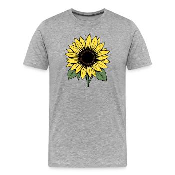 Fleur Fleur Jaune Fleurs Fleur Tournesol Fleur - T-shirt bio Premium Homme - gris chiné - Devant - Damien (186cm)