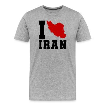 J’aime l’Iran - T-shirt bio Premium Homme - gris chiné - Devant - Damien (186cm)