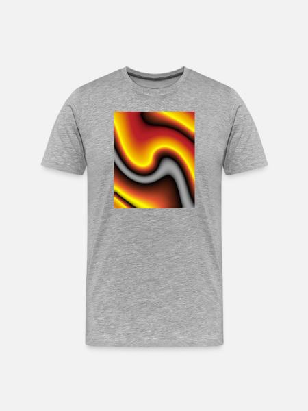 Lava-Welle Farbenspiel - Männer Premium Bio T-Shirt - Grau meliert