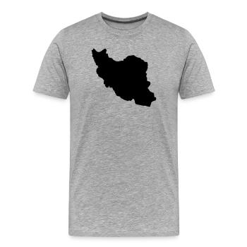 Silhouette de l’Iran - T-shirt bio Premium Homme - gris chiné - Devant - Damien (186cm)