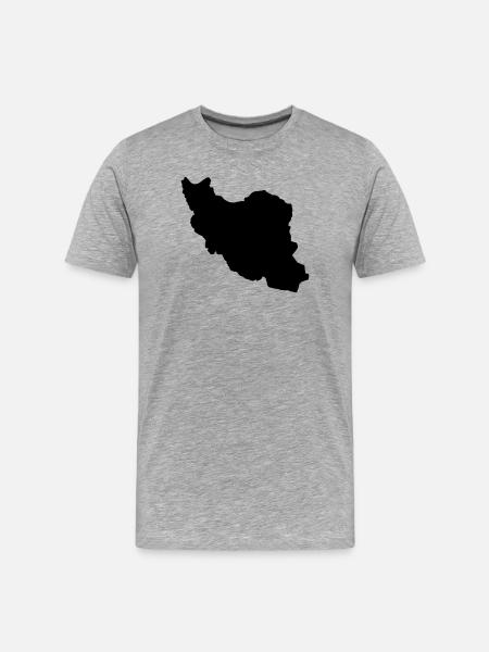 Iran Silhouette - Men's Premium Organic T-Shirt - heather grey