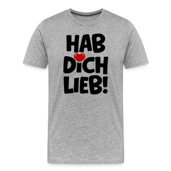 Love you - love in love - Men's Premium Organic T-Shirt - heather grey - Front - Damien (186cm)