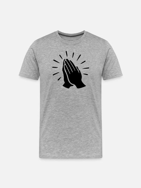 Praying Hands Prayer - Men's Premium Organic T-Shirt - heather grey