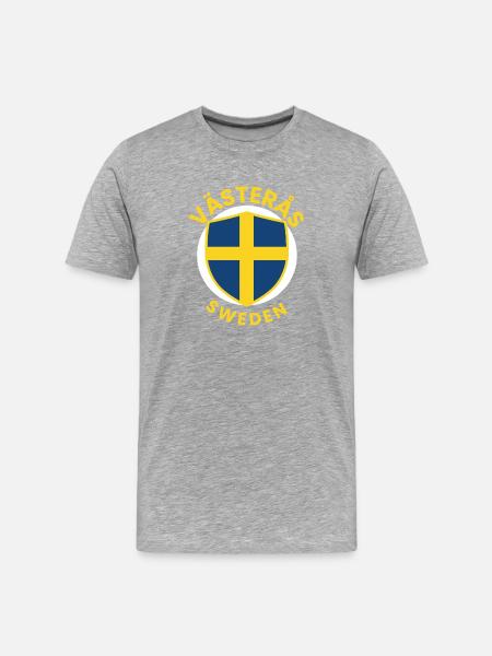 Västerås Shield Sweden Emblem - Men's Premium Organic T-Shirt - heather grey