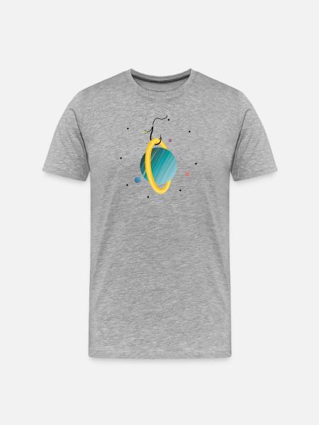 Planète accrochée (2/3) - T-shirt bio Premium Homme - gris chiné