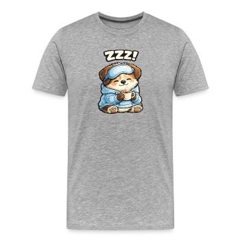 Paw sleeper in pajamas - Men's Premium Organic T-Shirt - heather grey - Front - Damien (186cm)
