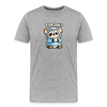 Kakao Panda Hoodie - Männer Premium Bio T-Shirt - Grau meliert - Vorne - Damien (186cm)