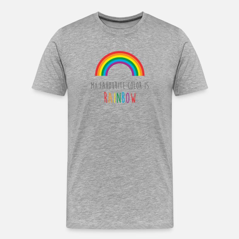 Mein Lieblingsregenbogen - Männer Premium Bio T-Shirt - Grau meliert