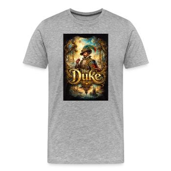 The Duke Baroque Portrait with Glass - Men's Premium Organic T-Shirt - heather grey - Front - Damien (186cm)