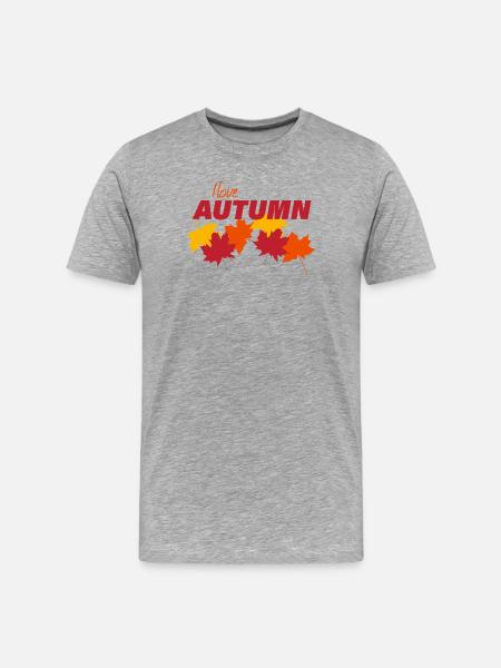 AUTUMN - Männer Premium Bio T-Shirt - Grau meliert