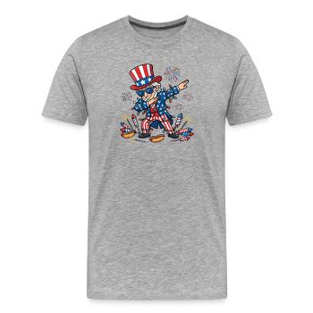 Dab dab drôles du 4 juillet pour enfants et jeunes - T-shirt bio Premium Homme - gris chiné - Devant - Damien (186cm)