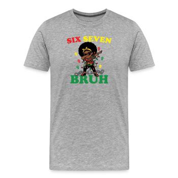 Six Seven Bruh Dabbing Juneteenth Girl Afro Girls - T-shirt bio Premium Homme - gris chiné - Devant - Damien (186cm)