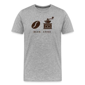 BEAN. MOUDRE. CAFÉ. CAFÉ - T-shirt bio Premium Homme - gris chiné - Devant - Damien (186cm)