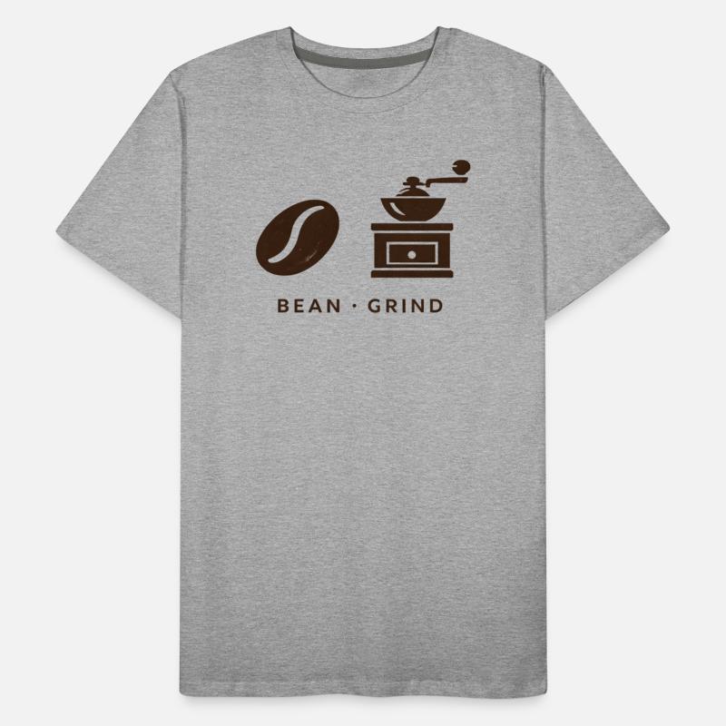 BEAN . GRIND . COFFEE . KAFFEE Männer Premium Bio T-Shirt