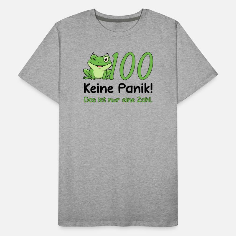 100 Birthday Design – Don't Panic! Funny Frog Men's Premium Organic T-Shirt