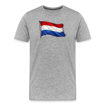 Drapeau néerlandais - T-shirt bio Premium Homme - gris chiné - Devant - Damien (186cm)