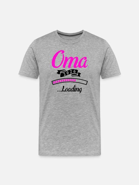 Oma 2026 Loading - Männer Premium Bio T-Shirt - Grau meliert