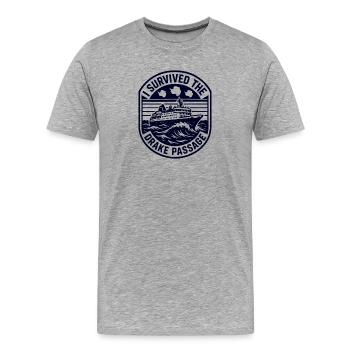 J’ai franchi le passage en Antarctique - T-shirt bio Premium Homme - gris chiné - Devant - Damien (186cm)