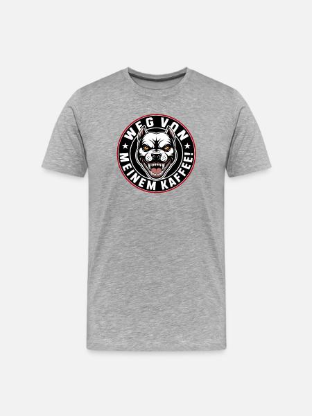 Away from my coffee logo - Men's Premium Organic T-Shirt - heather grey