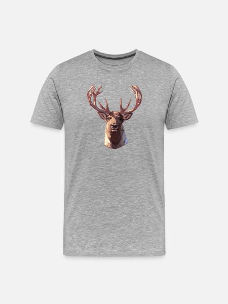 Rentiere Rentier - Männer Premium Bio T-Shirt - Grau meliert