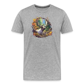 Renne Renne - T-shirt bio Premium Homme - gris chiné - Devant - Damien (186cm)