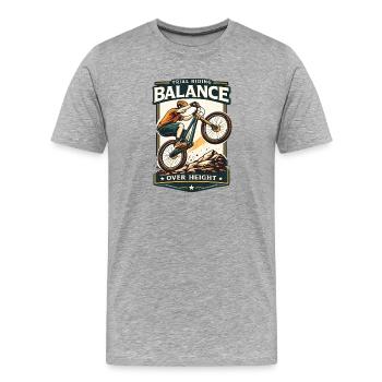Conception de vélo pour l’équilibre de l’épreuve et de la hauteur - T-shirt bio Premium Homme - gris chiné - Devant - Damien (186cm)