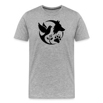 logoprotection animal - T-shirt bio Premium Homme - gris chiné - Devant - Damien (186cm)
