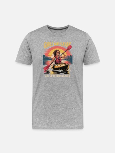 Girls Who Kayak Heaven Gift Design - Men's Premium Organic T-Shirt - heather grey