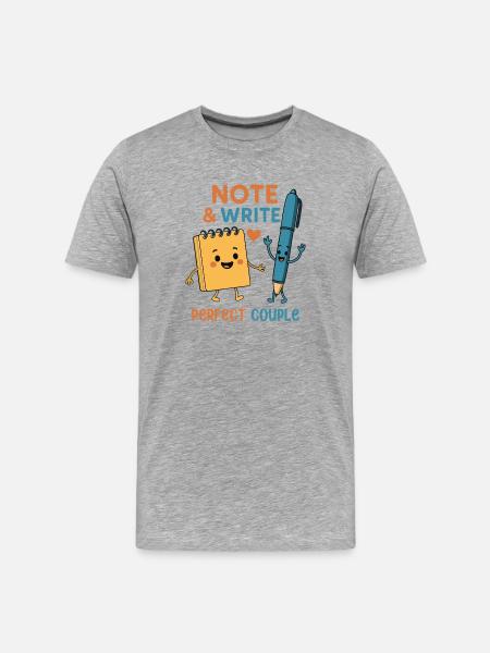 Note & Write Perfect Couple - Men's Premium Organic T-Shirt - heather grey