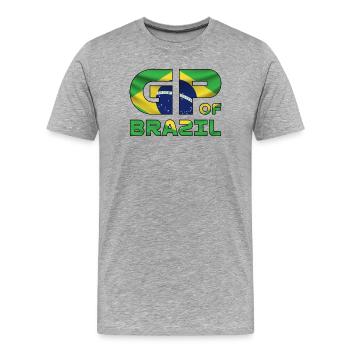 brazil_gp - Männer Premium Bio T-Shirt - Grau meliert - Vorne - Damien (186cm)