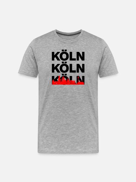 COLOGNE SKYLINE – DOM POWER! - Men's Premium Organic T-Shirt - heather grey