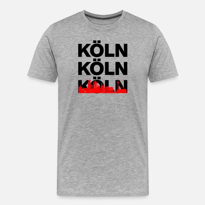 KÖLN SKYLINE – DOM POWER! - Männer Premium Bio T-Shirt - Grau meliert
