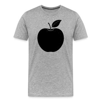 Apfel - Männer Premium Bio T-Shirt - Grau meliert - Vorne - Damien (186cm)
